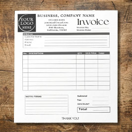 Custom Logo Small Business Invoice Sales Receipt N ノートパッド