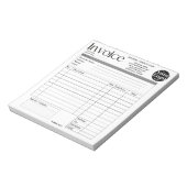 Custom Logo Small Business Invoice Sales Receipt O ノートパッド (回転)