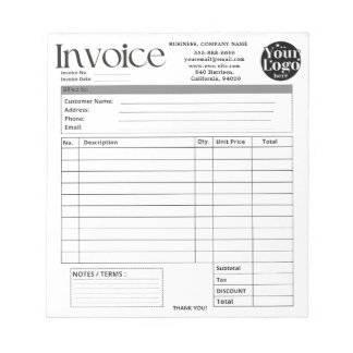 Custom Logo Small Business Invoice Sales Receipt O ノートパッド