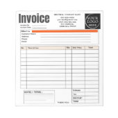 Custom Logo Small Business Invoice Sales Receipt O ノートパッド (正面)