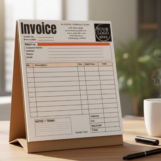Custom Logo Small Business Invoice Sales Receipt O ノートパッド