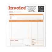 Custom Logo Small Business Invoice Sales Receipt O ノートパッド (正面)