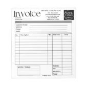 Custom Logo Small Business Invoice Sales Receipt O ノートパッド (正面)