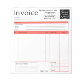Custom Logo Small Business Invoice Sales Receipt P ノートパッド (正面)