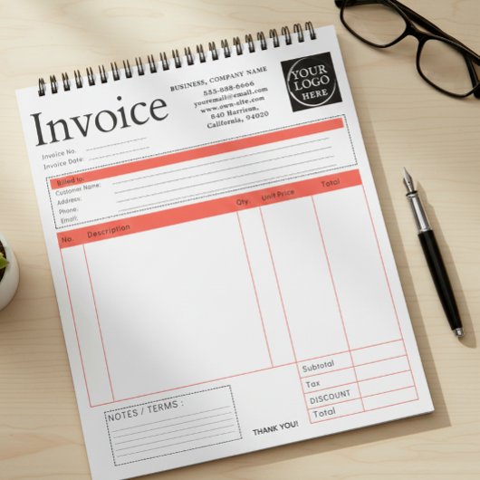 Custom Logo Small Business Invoice Sales Receipt P ノートパッド