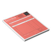 Custom Logo Small Business Invoice Sales Receipt R ノートパッド (アングル)