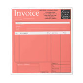 Custom Logo Small Business Invoice Sales Receipt R ノートパッド (正面)