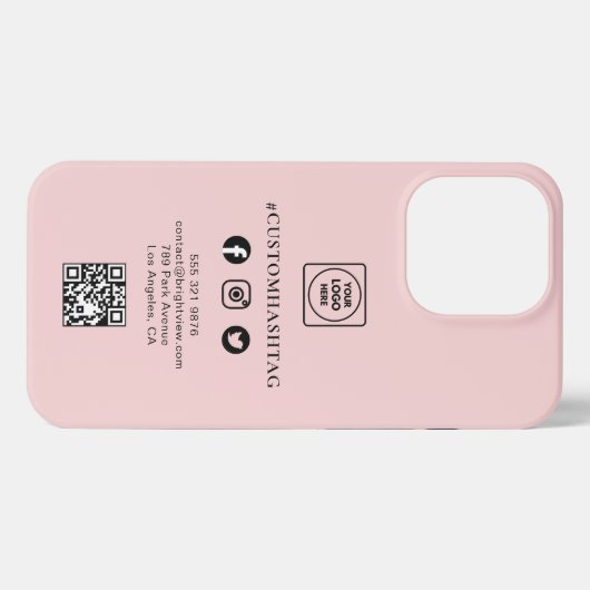 Custom Logo Social Media Business iphone case iPhoneケース (裏面横)
