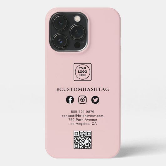 Custom Logo Social Media Business iphone case iPhoneケース (裏面)
