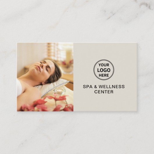 Custom Logo Spa Wellness Center Professional 名刺 (正面)