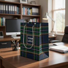 Custom Logo Tartan Paper Gift Bag ミディアムペーパーバッグ