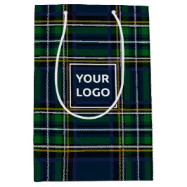 Custom Logo Tartan Paper Gift Bag ミディアムペーパーバッグ