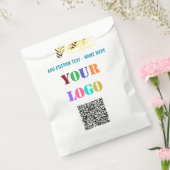 Custom Logo Text and QR Code Favor Bags Template フェイバーバッグ (封をした状態)