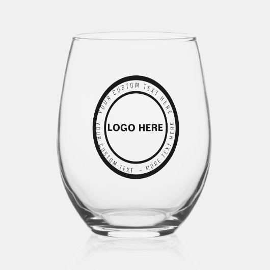 Custom Logo & Text Beer Glass | Personalised Gift ステムなしワイングラス (裏面)