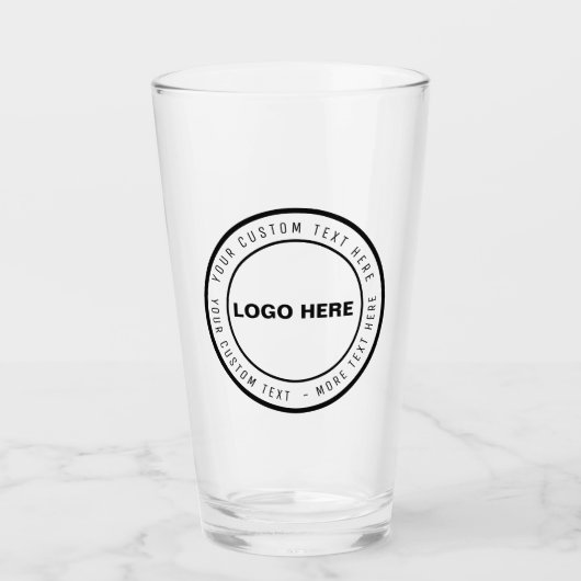 Custom Logo & Text Beer Glass | Personalised Gift タンブラーグラス (正面)
