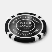 Custom Logo Text Black Metal Style Business Casino ポーカーチップ (シングル)