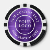 Custom Logo & Text Purple Business Casino Night ポーカーチップ (正面)