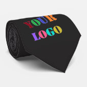 Custom Logo Text QR Code Branded Neck Tie Example ネクタイ (ロール)