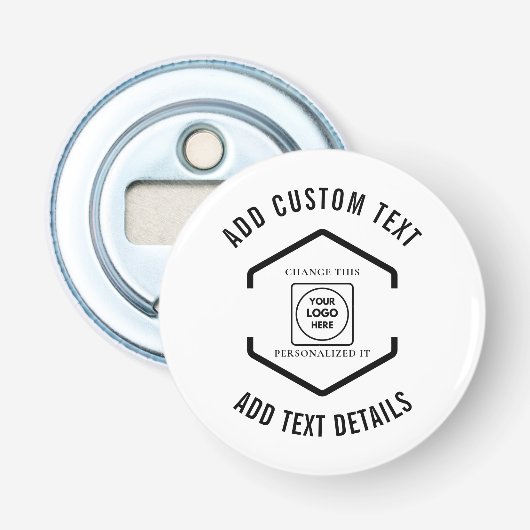 Custom Logo Text White Background Business  栓抜き (正面)