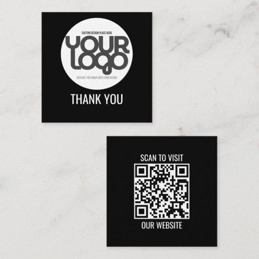 Custom Logo Thank You Cards with QR Code  ノートカード (正面/裏面)