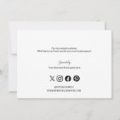 Custom Logo Thank You from Small Business insert サンキューカード (裏面)