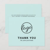 Custom Logo Turquoise Budget Thank You Card (正面/裏面)