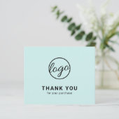 Custom Logo Turquoise Budget Thank You Card (スタンド正面)