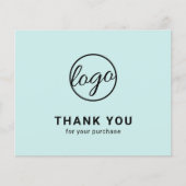 Custom Logo Turquoise Budget Thank You Card (正面)