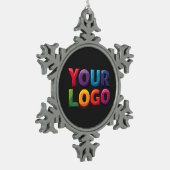 Custom Logo|Upload Your Logo | Business & Brand  スノーフレークピューターオーナメント (左)