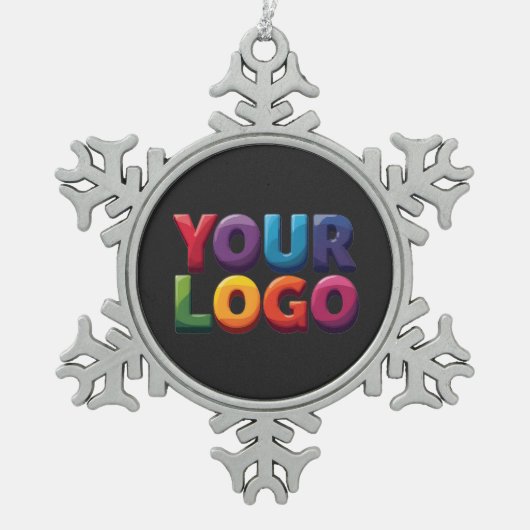 Custom Logo|Upload Your Logo | Business & Brand  スノーフレークピューターオーナメント (正面)