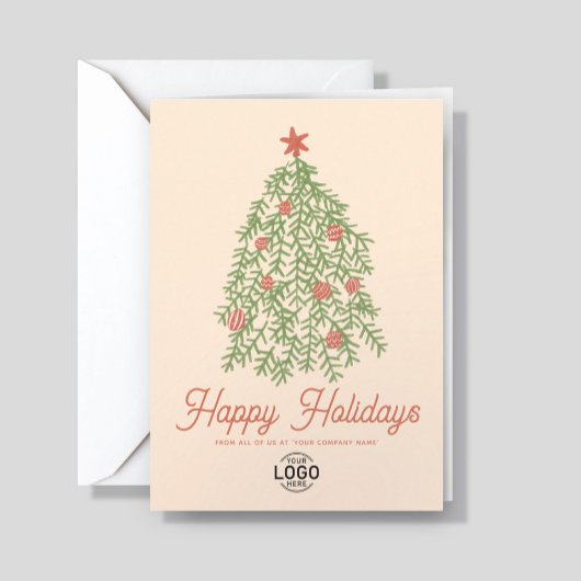 Custom Logo Whimsical Simple Hand Drawn Christmas カード