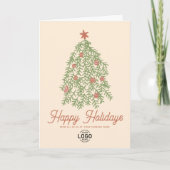 Custom Logo Whimsical Simple Hand Drawn Christmas カード (正面)