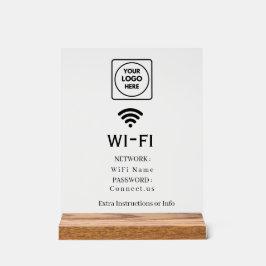 Custom Logo Wi-Fi Network Password Display Sign アクリルサイン