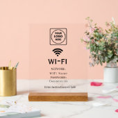 Custom Logo Wi-Fi Network Password Display Sign アクリルサイン (ウェディング)