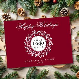 Custom Logo Wine Christmas Business Thank You Card シーズンカード