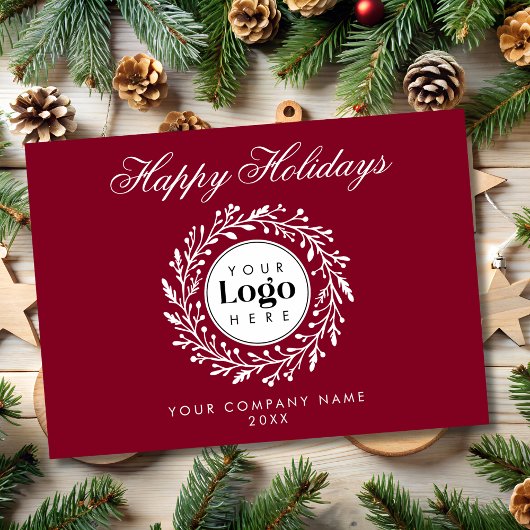 Custom Logo Wine Christmas Business Thank You Card シーズンカード