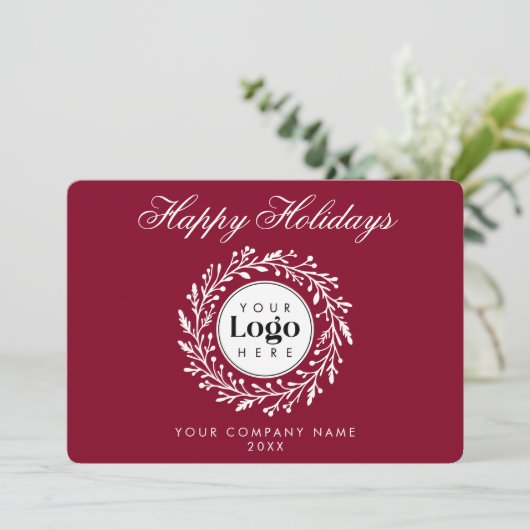 Custom Logo Wine Christmas Business Thank You Card シーズンカード (スタンド正面)