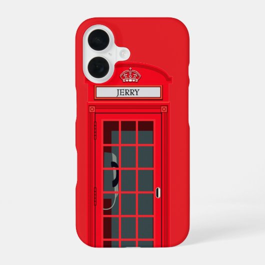 Custom London Red Phone Booth iPhone 16ケース (裏面)