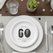 Custom Look Who’s 60 Birthday Photo Plate ペーパープレート