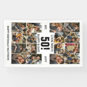 Custom Look Who's 50 Happy Birthday Photo Collage 横断幕 (横)