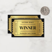 Custom Lottery Ticket for Casino Party, Black Gold ノートカード (正面/裏面インサイチュ)
