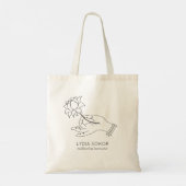 Custom Lotus Hand Meditation Instructor Tote Bag トートバッグ (裏面)