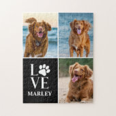 Custom Love Dog Lover Name Photo Collage Pet ジグソーパズル (縦)