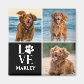 Custom Love Dog Lover Name Photo Collage Pet マグネット (正面)