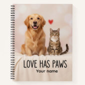 Custom Love Has Paws Canvas ノートブック (正面)