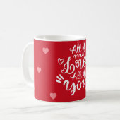 Custom Love Message Hearts Personalized Name コーヒーマグカップ (正面左)