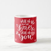 Custom Love Message Hearts Personalized Name コーヒーマグカップ (中央)
