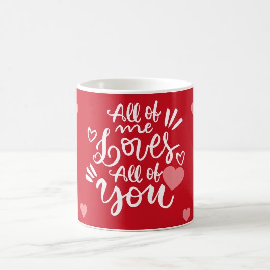 Custom Love Message Hearts Personalized Name コーヒーマグカップ (中央)