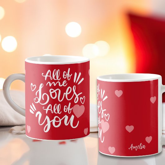Custom Love Message Hearts Personalized Name コーヒーマグカップ