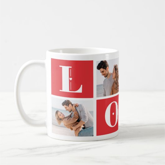Custom Love Mug - Add your own Images コーヒーマグカップ (左)